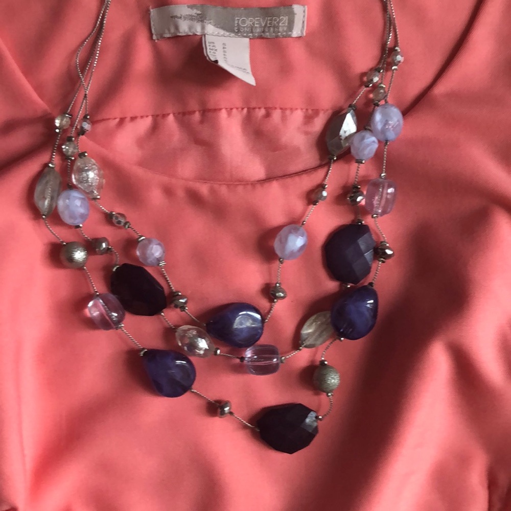 Blue Bead Necklace From New York and Company